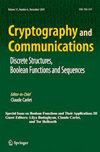Cryptography and Communications-Discrete-Structures Boolean Functions and Sequences杂志封面